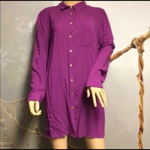 Denim 24/7 Purple Button-Down Tunic
